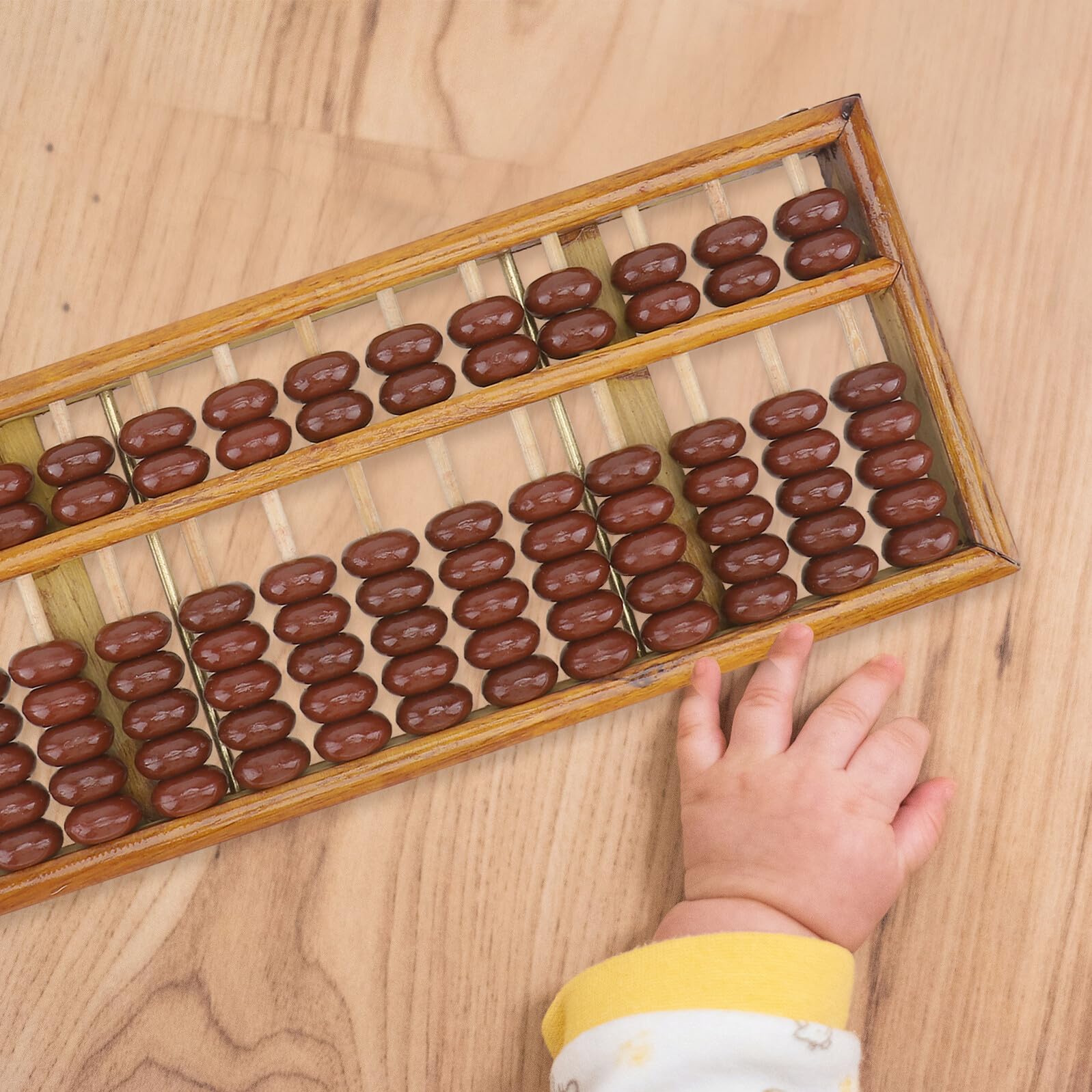 VICASKY Abaco Aritmetico Mentale per Bambini, 13 Aste in Legno Massello | Abaco Scuola Primaria, Design a 13 Aste per Allenamento del Calcolo Mentale, Finitura Levigata Angoli Arrotondati