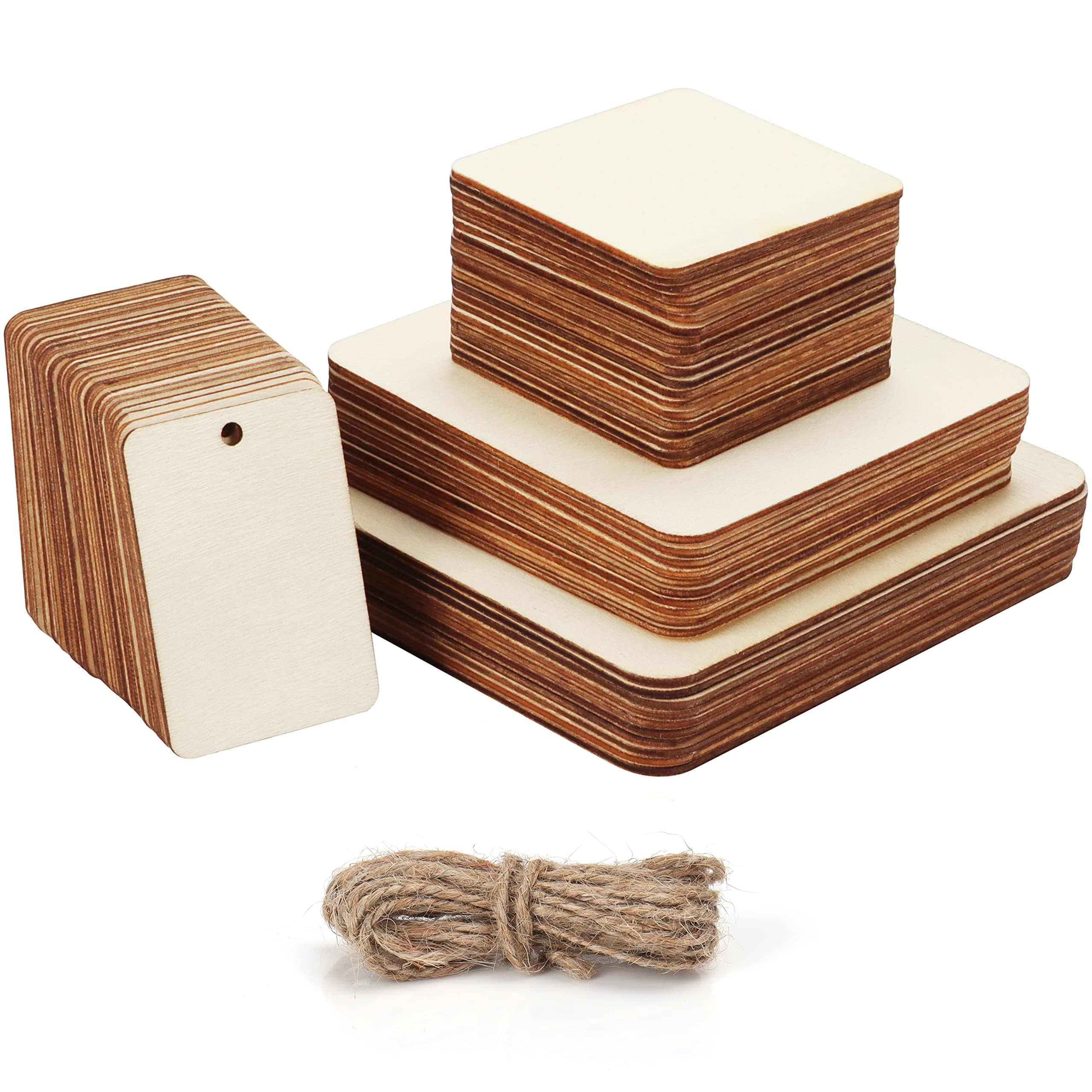 LATERN 60 Pièces Plaques De Bois Brut 10x10cm Carrées - Épaisseur 3mm Pour Pyrogravure, Peinture Et Loisirs Créatifs