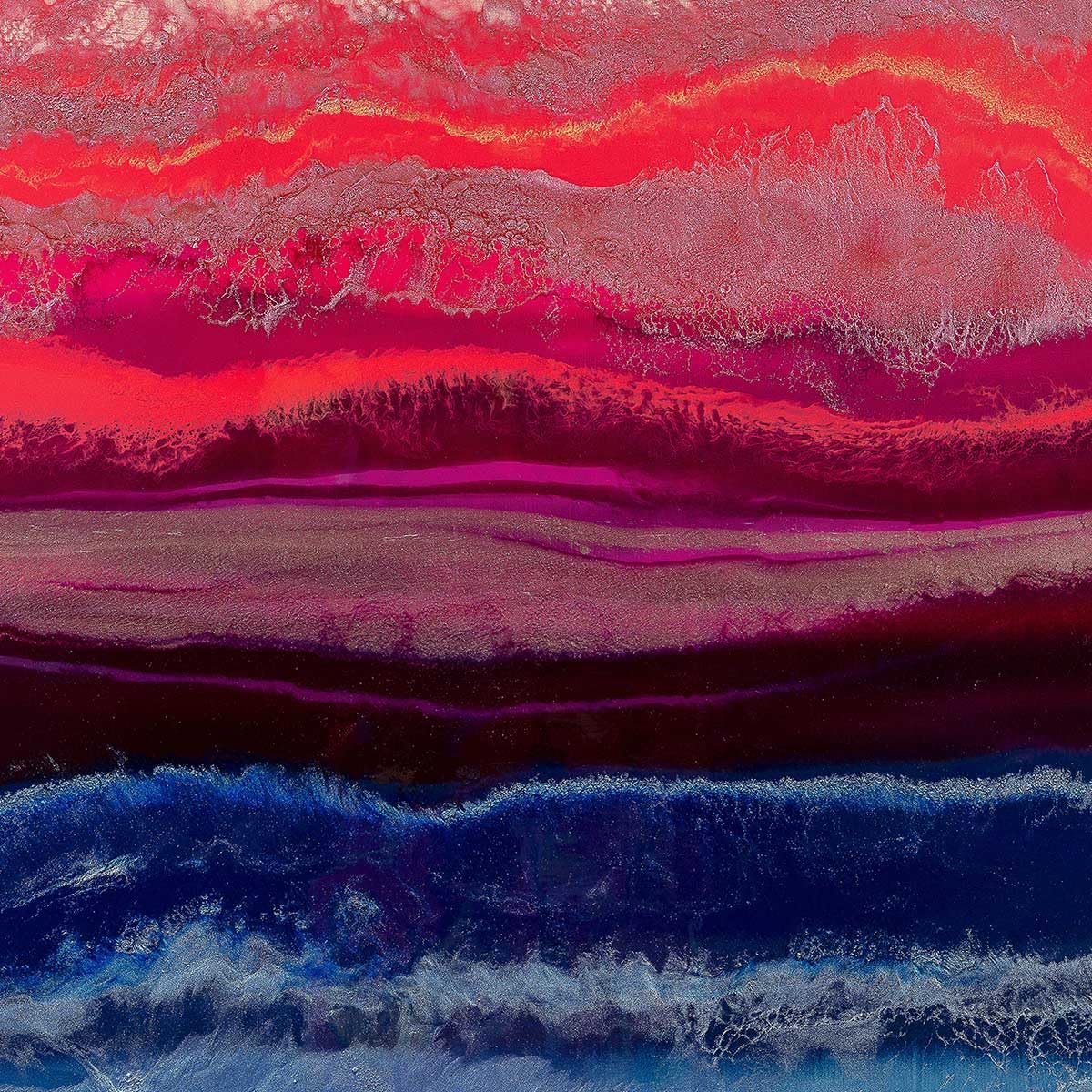 Póster Red Blue Contrast – Made in France – Póster bajo marco madera 60 x 90 cm