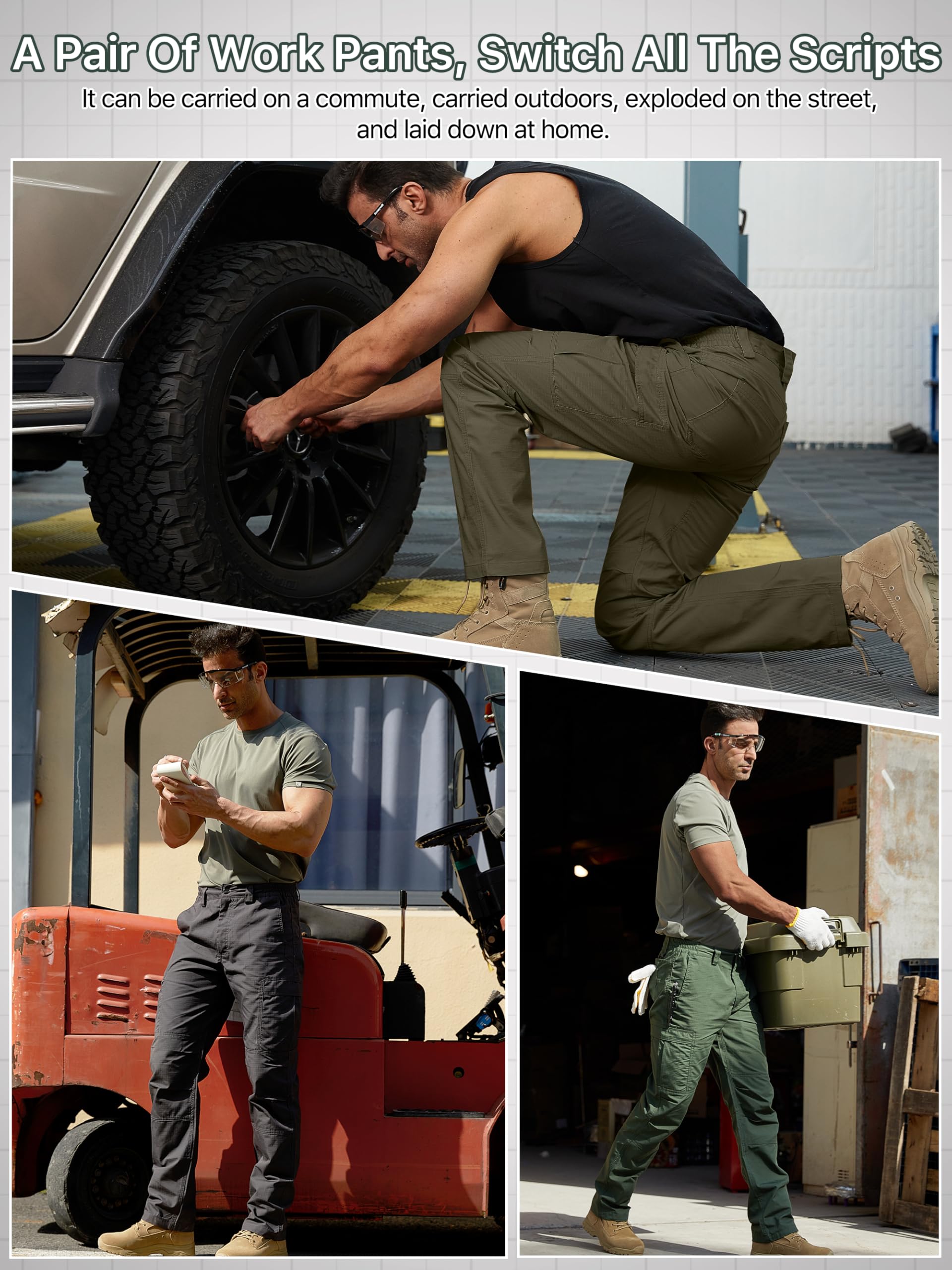 FREE SOLDIER pantalones cargo para hombre resistentes al agua Ripstop tácticos de trabajo ligeros senderismo aire libre clásico