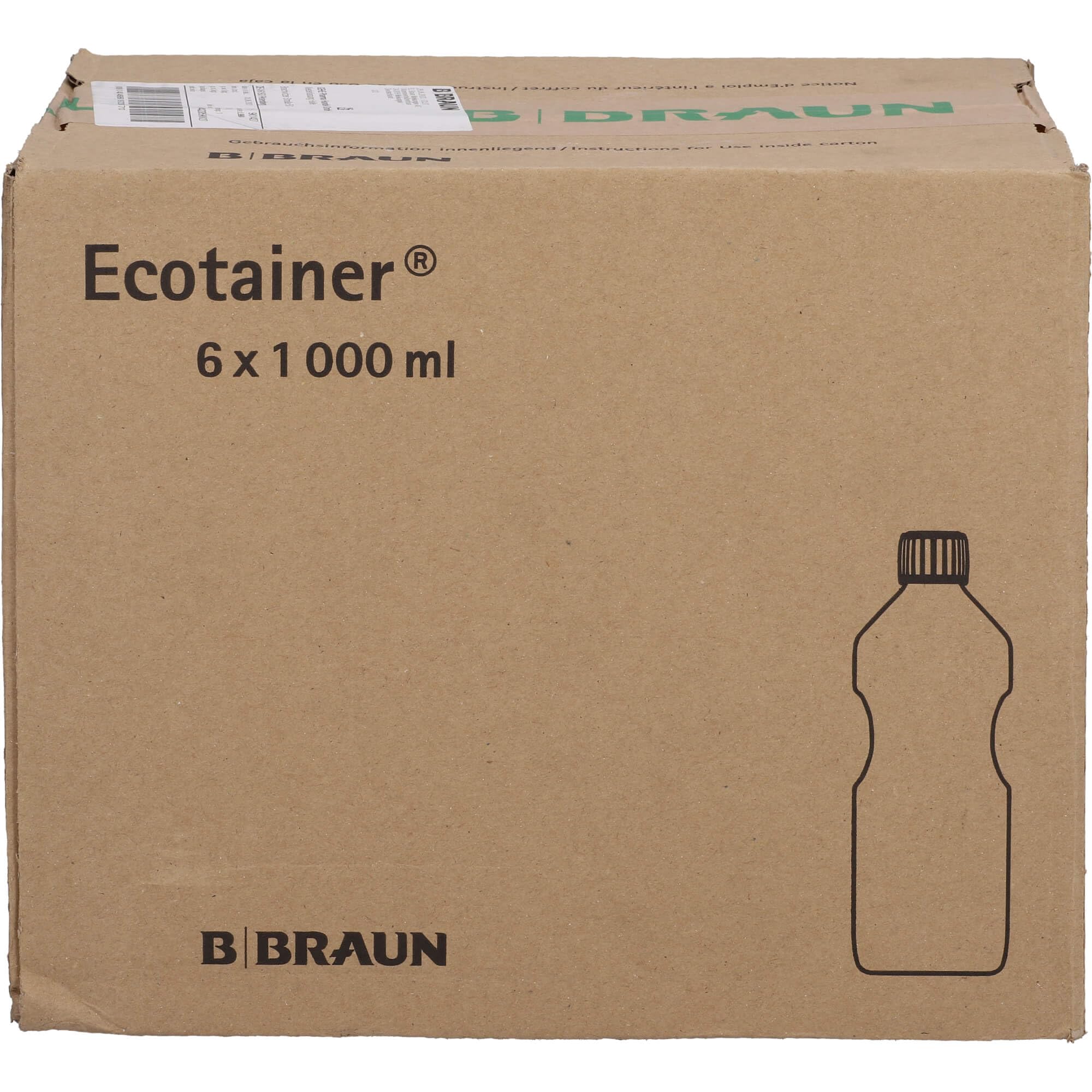 Aqua B. Marrón spül Solución plástica Botella de agua, 6 x 1000 ml estéril
