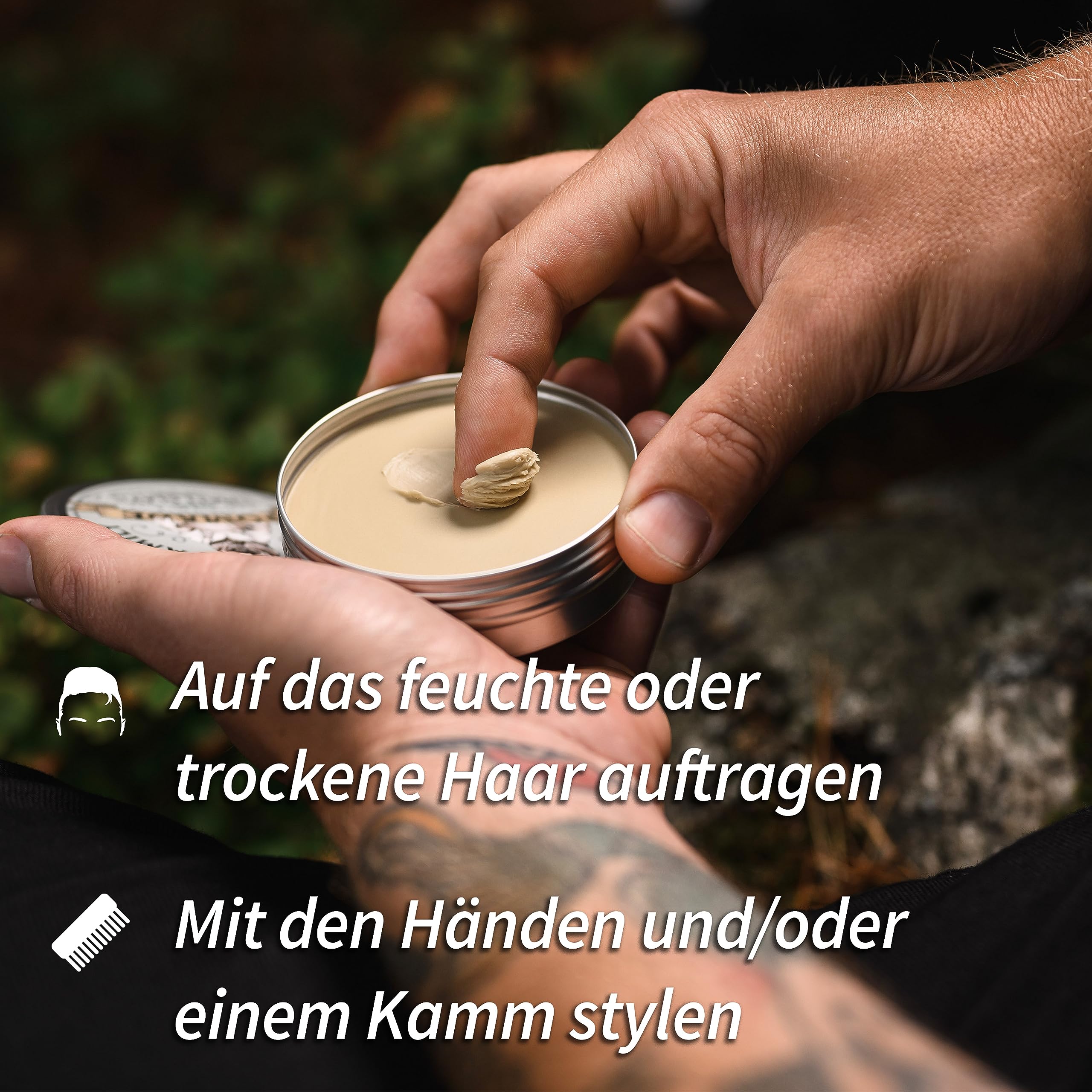 Mr Bear Family Matte Haar-Pomade für Männer – mittelstarker Halt auf Wasserbasis, enthält Volumen-Kaolin-Ton + Bentonit-Ton, nicht fettend, matte Pomade für effektive Kräuselbekämpfung, 100 ml