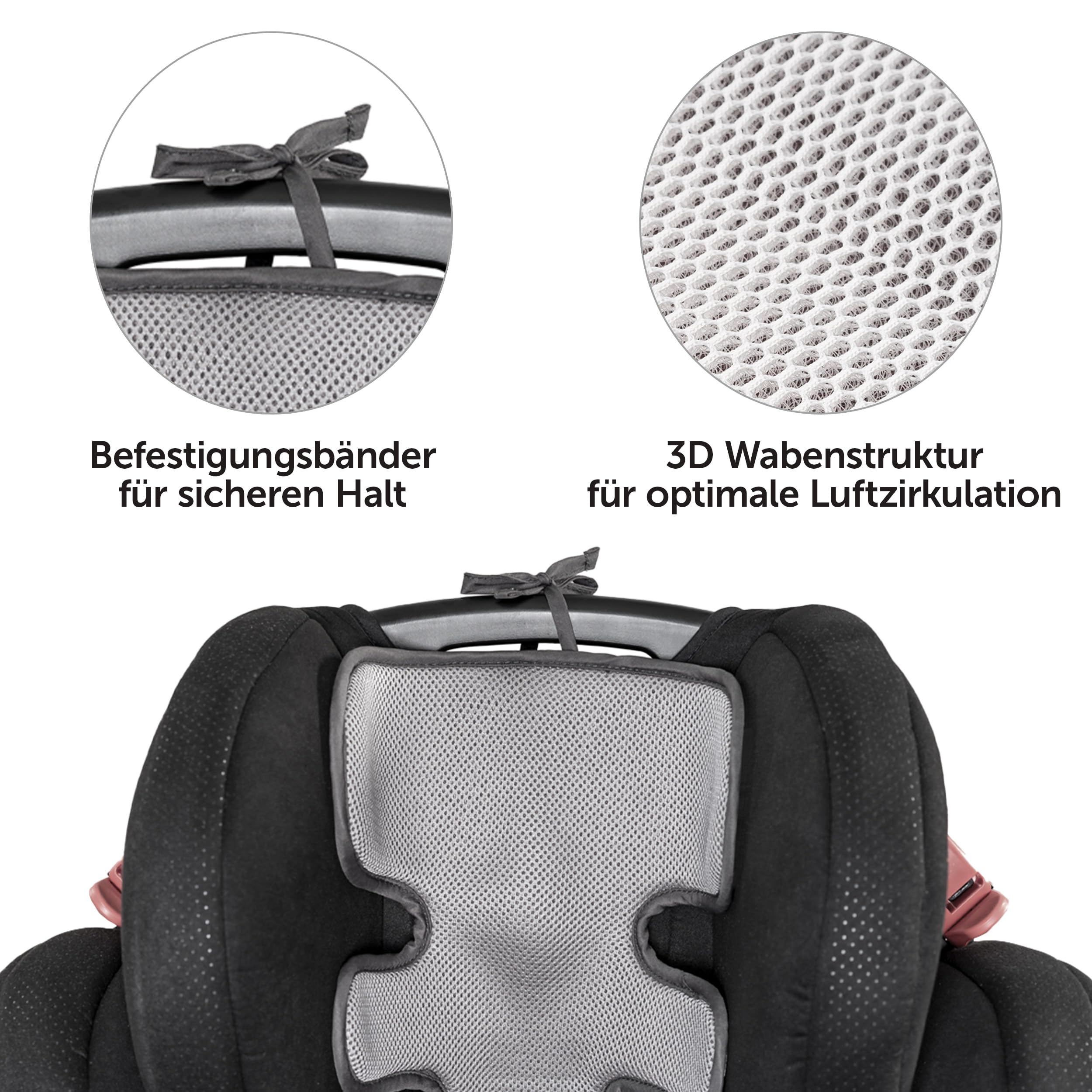 Zamboo Atmungsaktive Sommer Sitzeinlage- Universal Sitzauflage für Kinderwagen, Buggy und Kindersitz - Kühlt und schützt den Sitzbezug vor Flecken - Grau