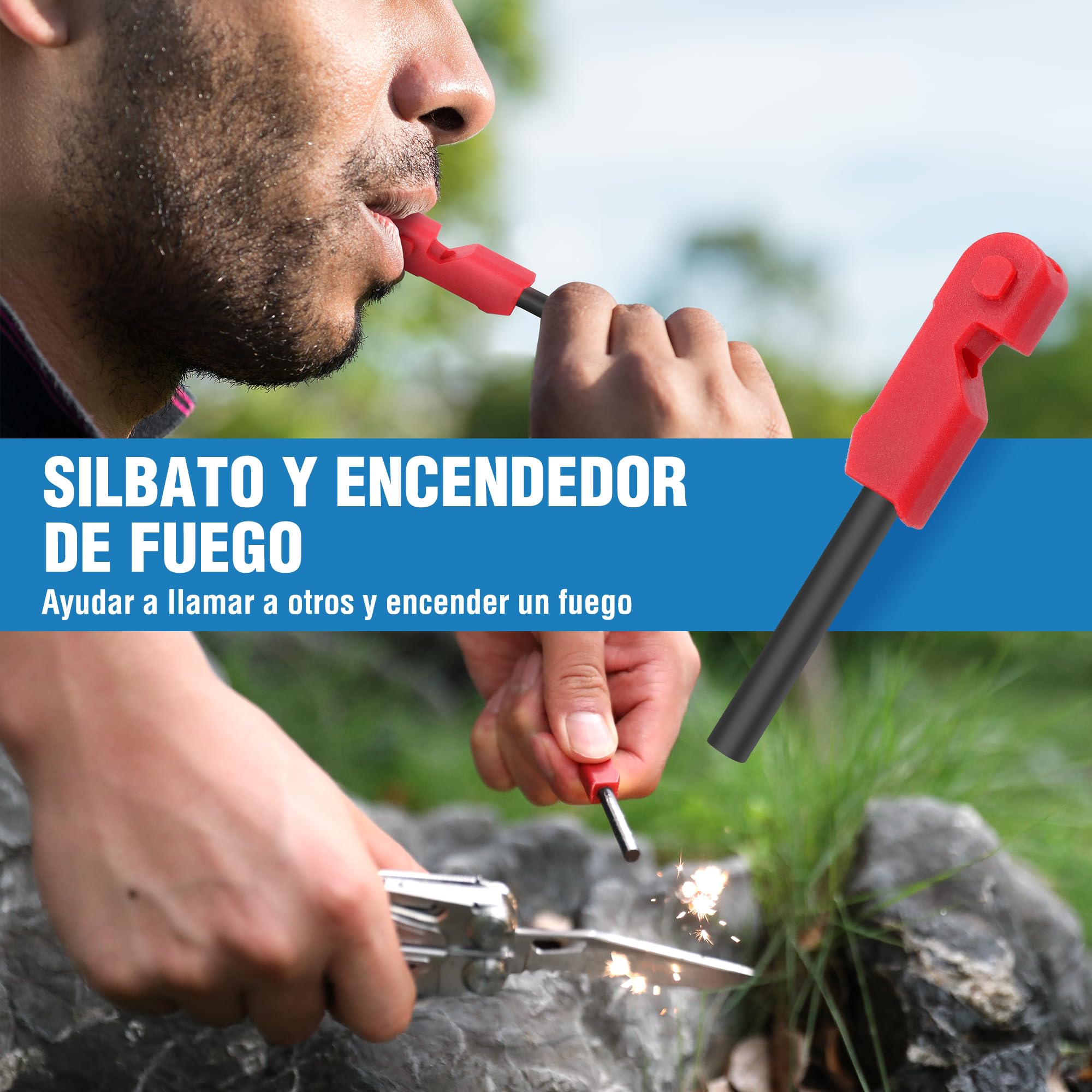 FLISSA Alicates Multiusos, 19 en 1 Navaja Multiusos, Multiherramienta de Alicates, Herramienta Multiusos, Accesorios para Camping, Reparación, Senderismo, Incluye Bolsa Portátil