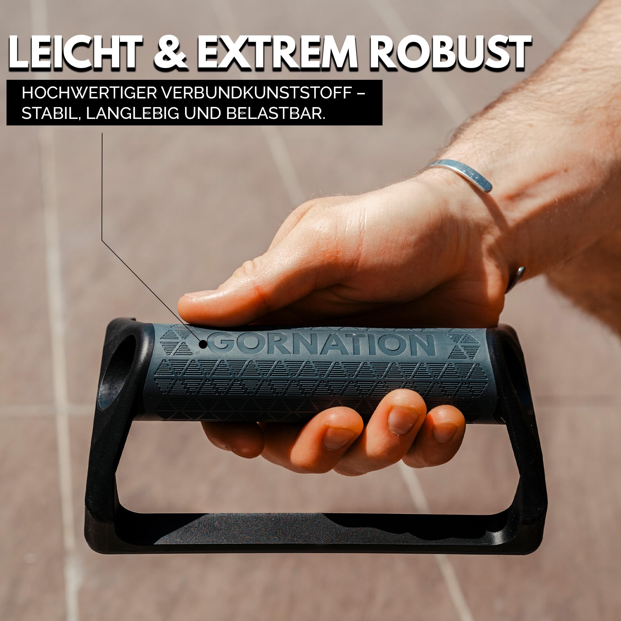 GORNATION Liegestützgriffe, Push Up Bars mit Silikongriff & rutschfester Gummibasis, Leicht & Transportabel, Calisthenics Equipment Zuhause, Handstand Griffe, Home & Outdoor Workouts