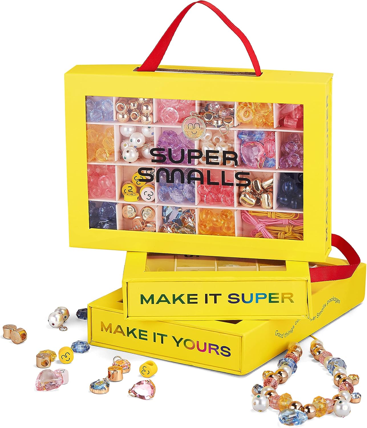 Super Smalls Make It Super DIY Bead Kit for Kids | Colorful Beads & Charms for Jewelry Making, Crafting Parties & Personalized Gifts | Ages 4+