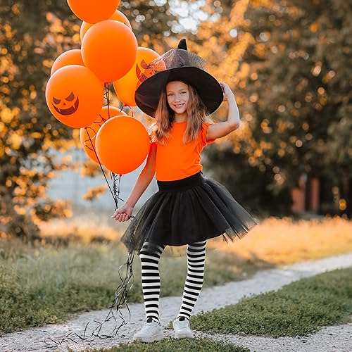 Miniatura 3 de Juego de disfraz de ladrón de Halloween, 6 piezas de disfraz de Halloween incluye falda de manga larga a rayas, falda tutú negra, guantes de punto,