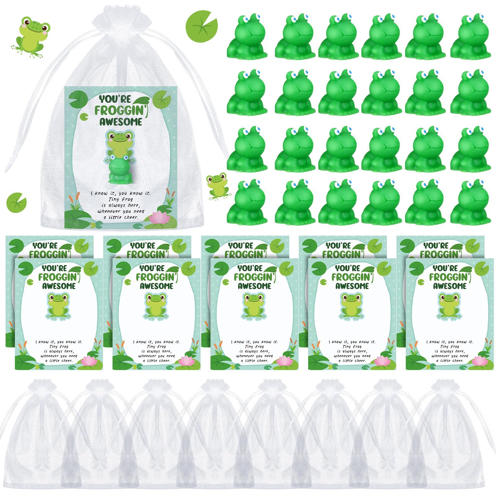 Menkxi 300 Pcs Employee Appreciation Gifts Bulk for Coworkers Frogs Inspirational Thank You Gifts for Women Motivational Cute Frogs Resin Gifts for