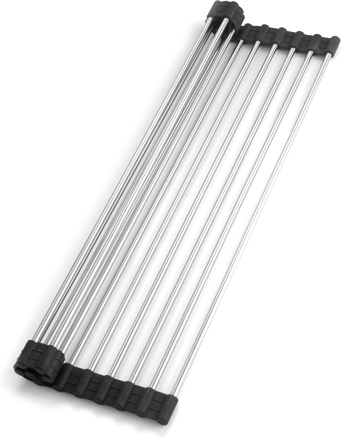 HOLKIE Roll up Dish Drying Rack Over The Sink, Foldable Multipurpose Stainless Steel Sink Drying Racks
