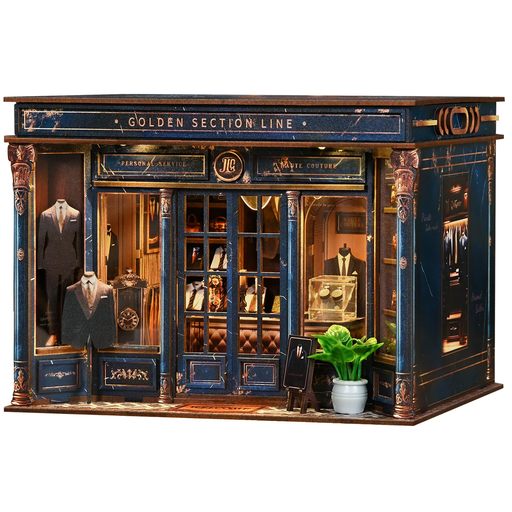 Spilay Book Nook Kits for Adults, Golden Section Line DIY Miniature House Kit with LED Light, Creative 3D Puzzle for Relaxation & Desk Decor - Soothing Craft for Teens & Adults (Christmas, Birthday) â image 1