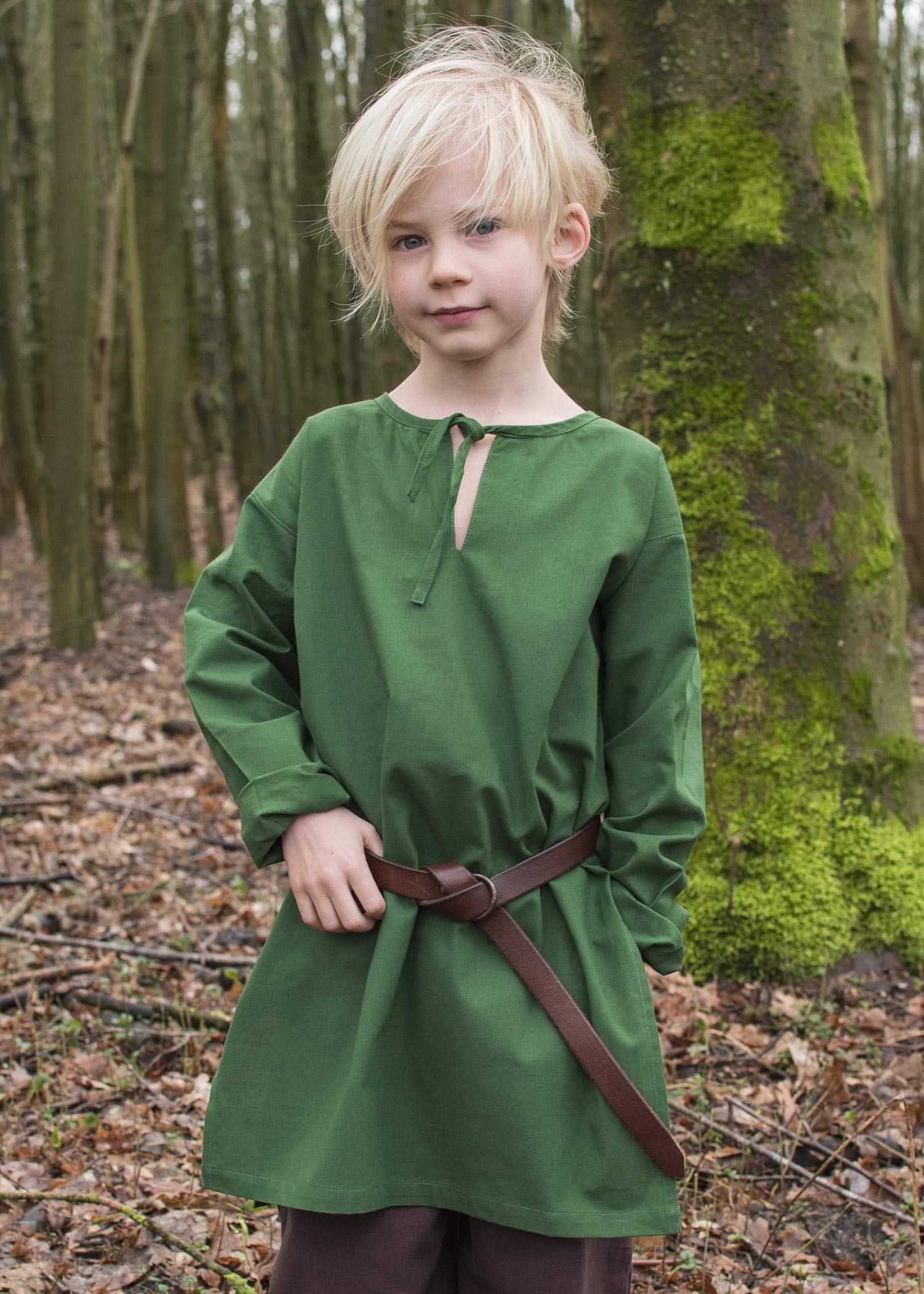 Battle-Merchant Medieval Children's Tunic Arn - Boys and Girls - Cotton - Medieval Clothing - Viking - Pirate Knight - Costume - Carnival - Fancy Dress - LARP, Green, 128