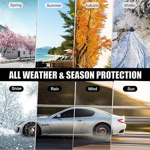 Miniatura 5 de LOIUNEZA Funda impermeable para automóvil para Mercedes Benz Clase SL, 6 capas sedán para exteriores, cubierta exterior completa con puerta con