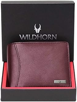 RFID Protected Leather Wallet for Men, Maroon