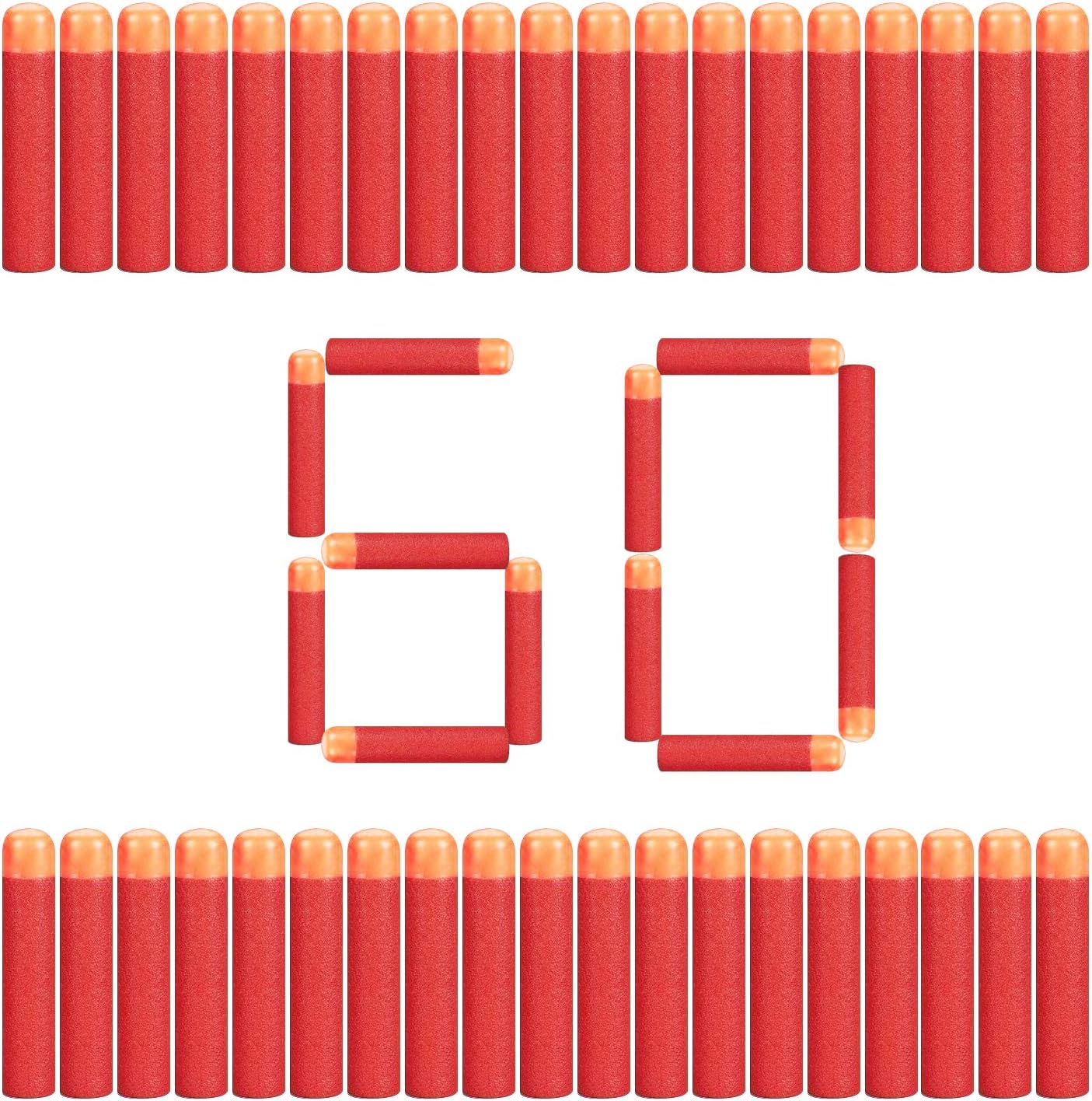 Mega Dart Refill Pack 60 Pcs 9.5cm Compatible with Nerf Mega Guns, Universal Mega Pack Refill Bullets, Premium Red Foam Darts for N-Strike Mega Series Blasters Toy Gun