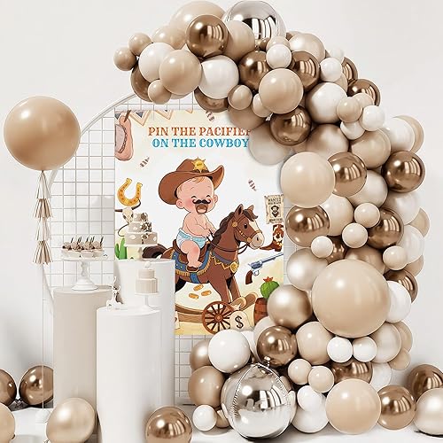 Miniatura 5 de GLURUITE Pin The Chupete On The Cowboy Baby Shower Juego incluye póster grande, 24 calcomanías para chupete, juego para vendar los ojos para