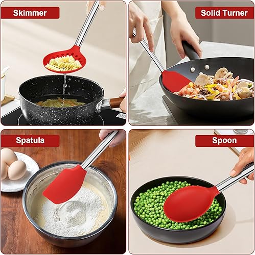 Miniatura 7 de Juego de utensilios de cocina de 8 piezas, color rojo