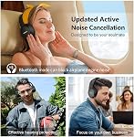 RUNOLIM Active Noise Cancelling Headphones for Adults, Bluetooth Headphones Over Ear with MIC, 70H Playtime, HiFi Audio Foldable Wireless Headphones, Deep Bass for Home Travel Office Black