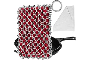 Herda 316L Chain Link Sponge: Effortless Cast Iron Scrubbing