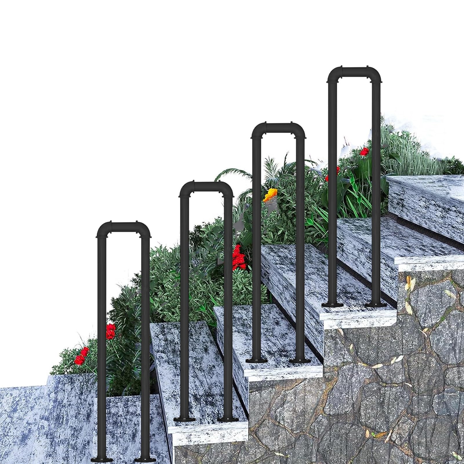 Rampe en fer forgé élégante de 91 cm, balustrade haut de gamme pour loft