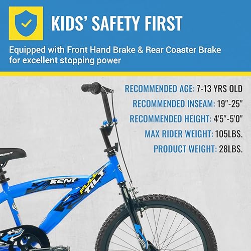 Miniatura 5 de Kent Bicicleta internacional de inclinación completa de 20 pulgadas para niños de 7 a 13 años, bicicleta para niños con poste de asiento acolchado