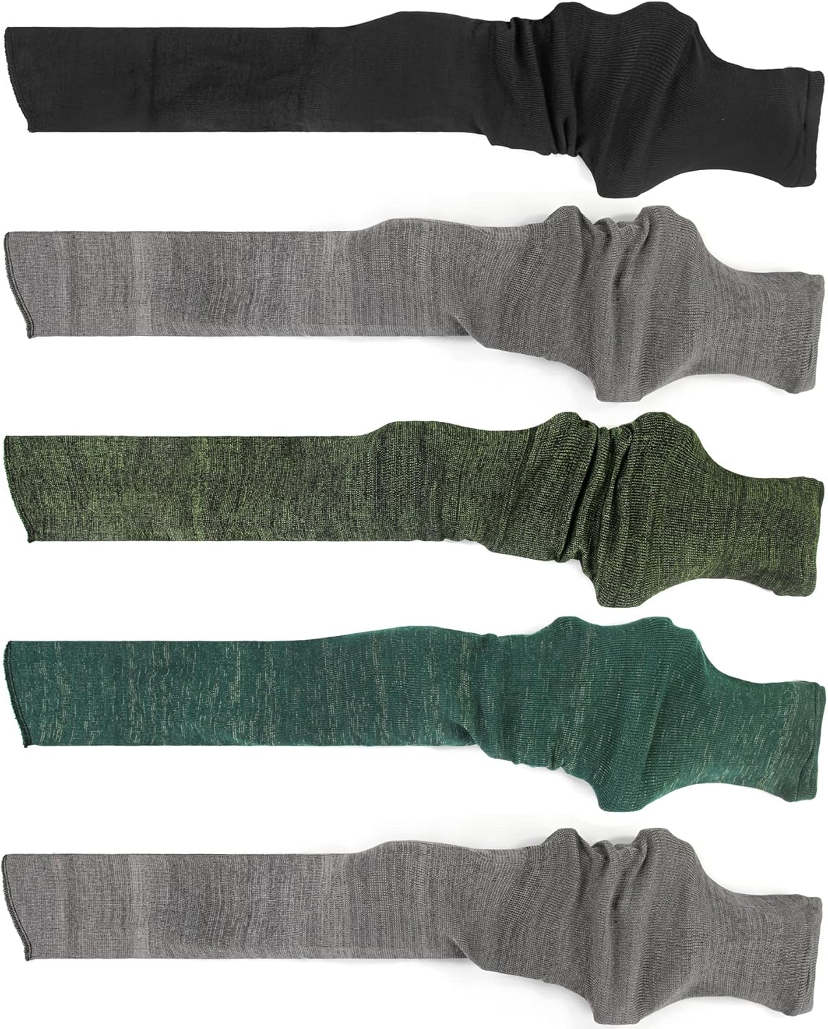 GUGULUZA Extra-Thick Gun Socks for Rifle with Scope, 5-Pack Silicone-Treated Knit Rifles Sock Sleeve for Storage, Anti-Rust, Drawstring Closure, Mixed Color