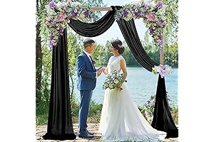 FUHSY Ceiling Draping for Weddings - Elegant Arches of Sheer Chiffon Grace
