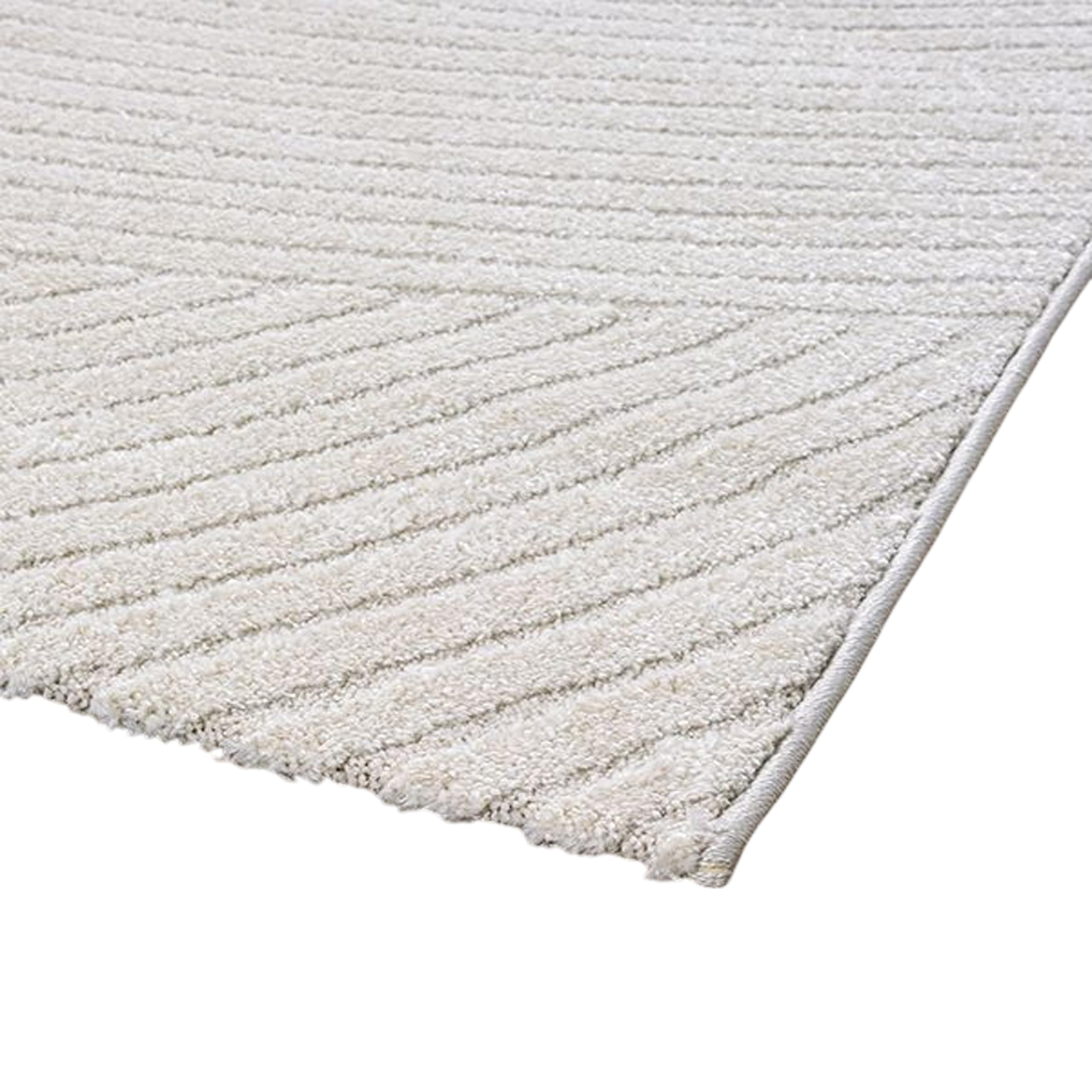 Teppich-Traum Tapis Salon Tapis d'entrée Couloir agréablement Doux Velours Moyen 3D Effet Vagues en crème, 80 x 150 cm