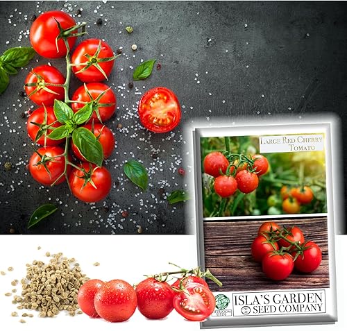 Semillas de tomate cereza roja grandes para plantar, más de 500 semillas tradicionales por paquete, semillas de jardín de Isla (semillas de jardín