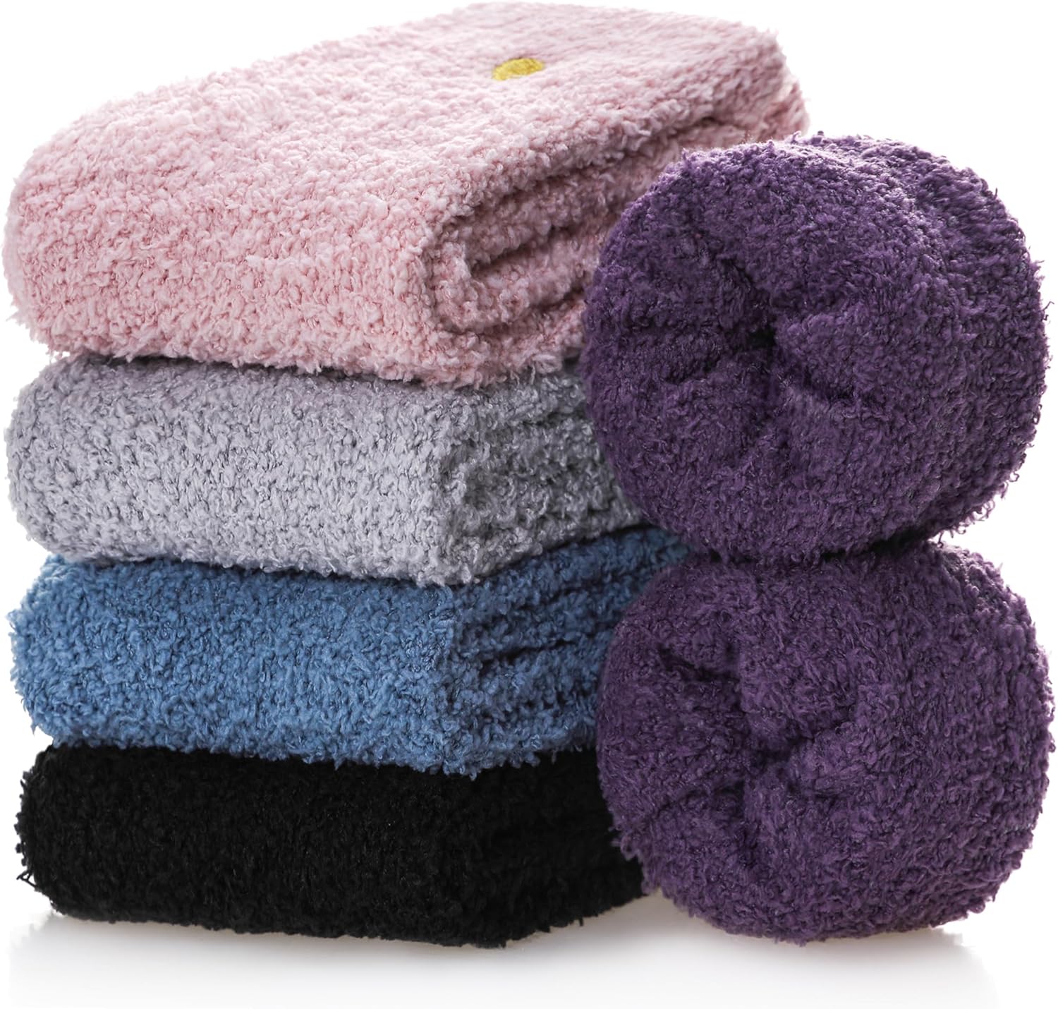 FNOVCO Womens Fuzzy Socks Super Soft Fluffy Winter Warm Cozy Home Sleeping Socks - Image 6