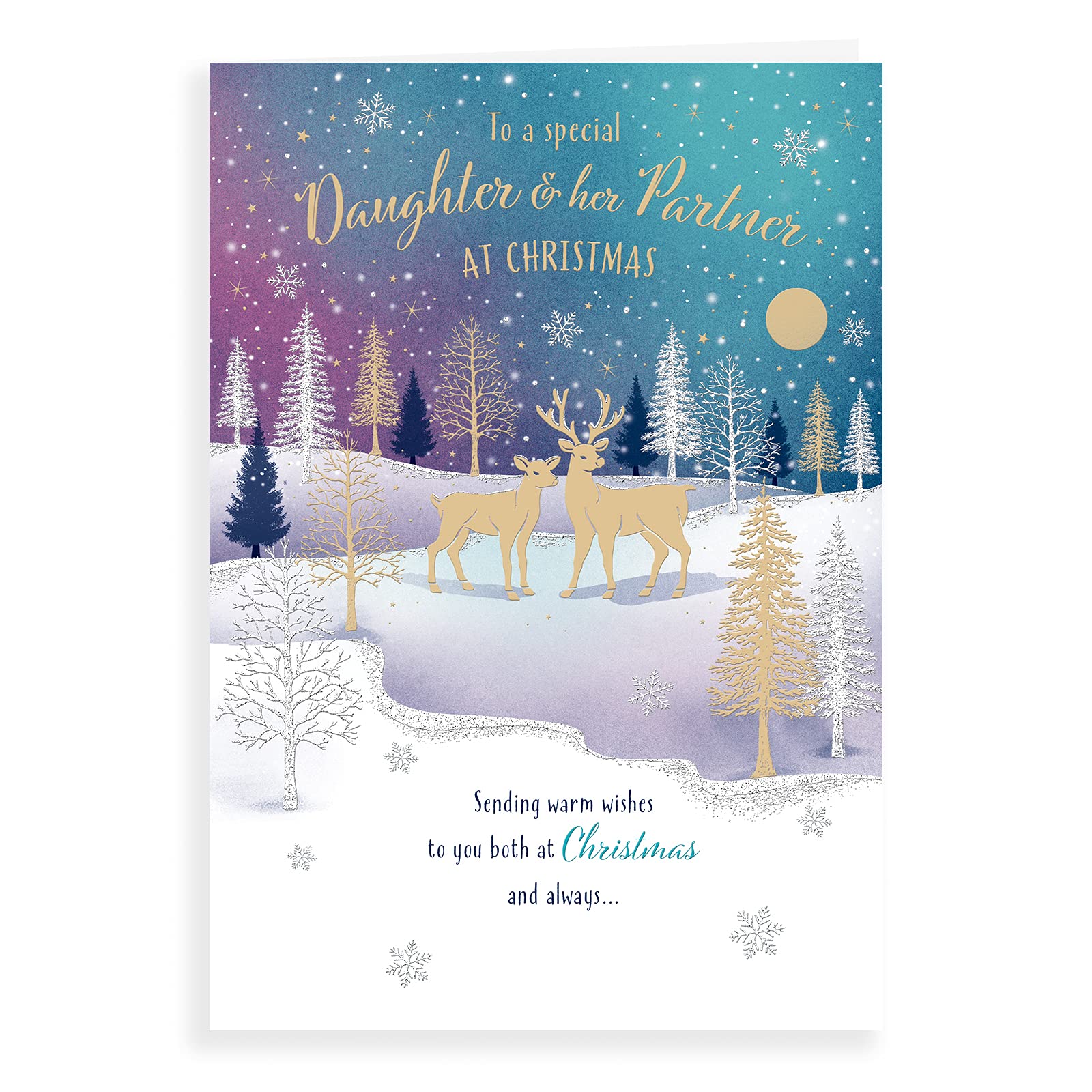 Piccadilly Greetings Classic Christmas Card Daughter & Partner - 9 x 6 inches,A41293
