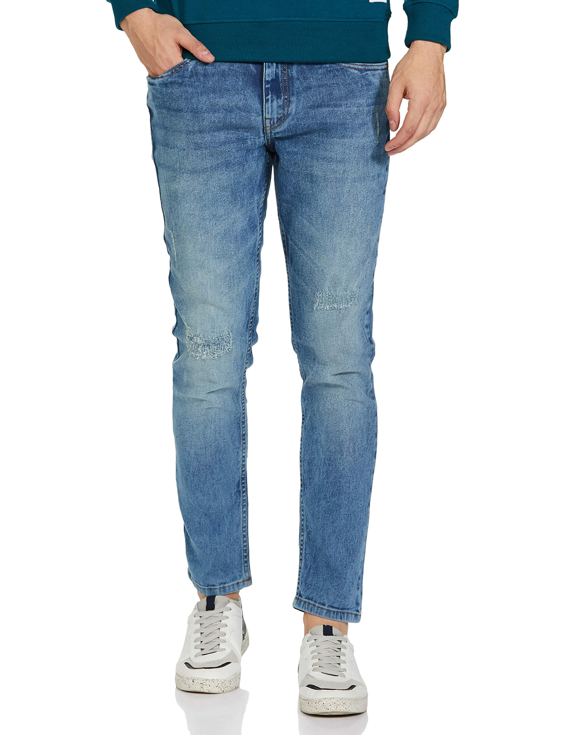 the indian garage co Men's Slim Fit Solid Low Rise Stretchable Jeans-picture-35