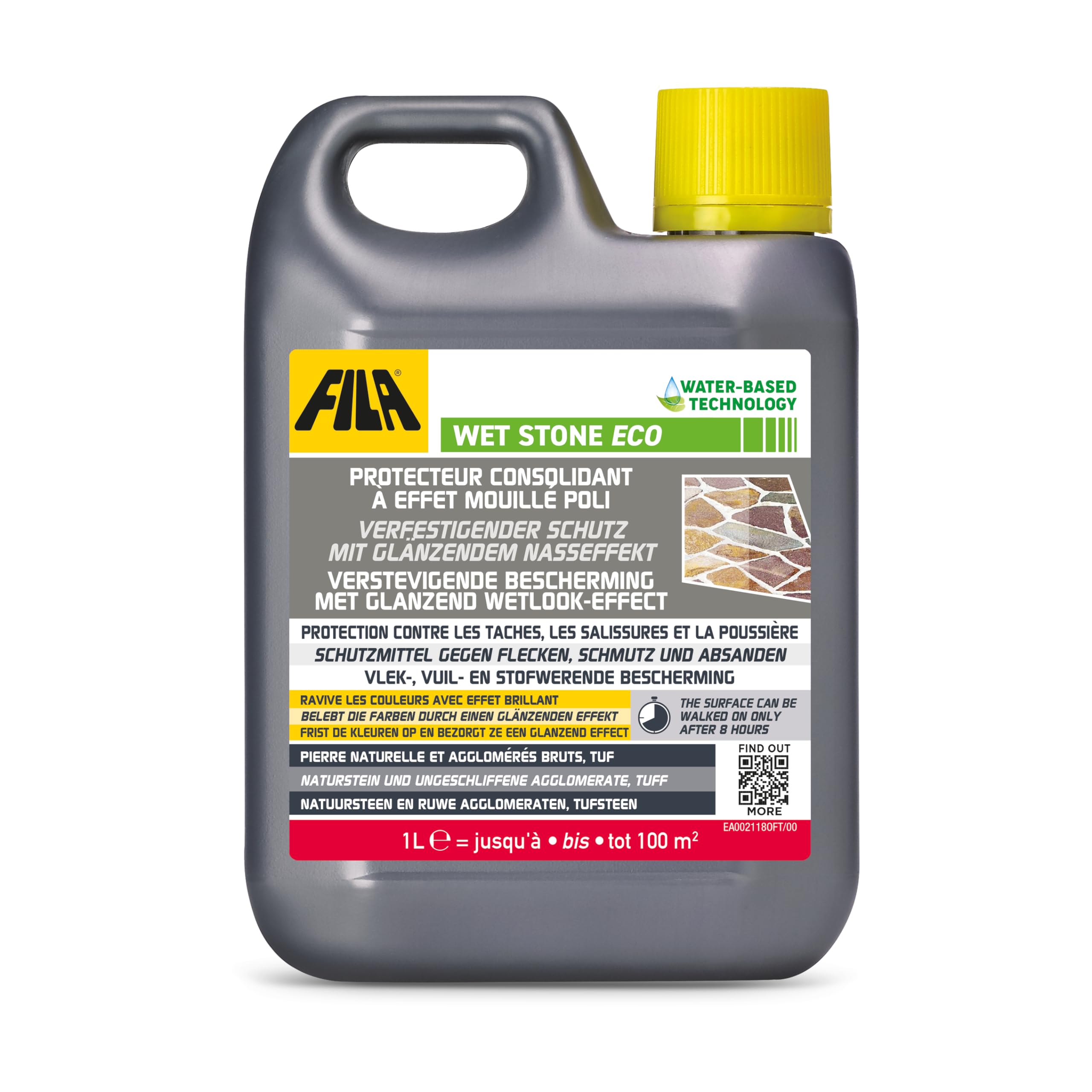 FILA Wet Stone Eco anti-taches pour pavés extérieurs et imperméabilisant 1L