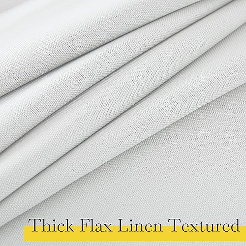 Miniatura 7 de NICETOWN Cortinas de lino sintético 100% opacas para sala de estar, cortinas plisadas de mezcla de lino grueso, tratamientos térmicos para ventanas,