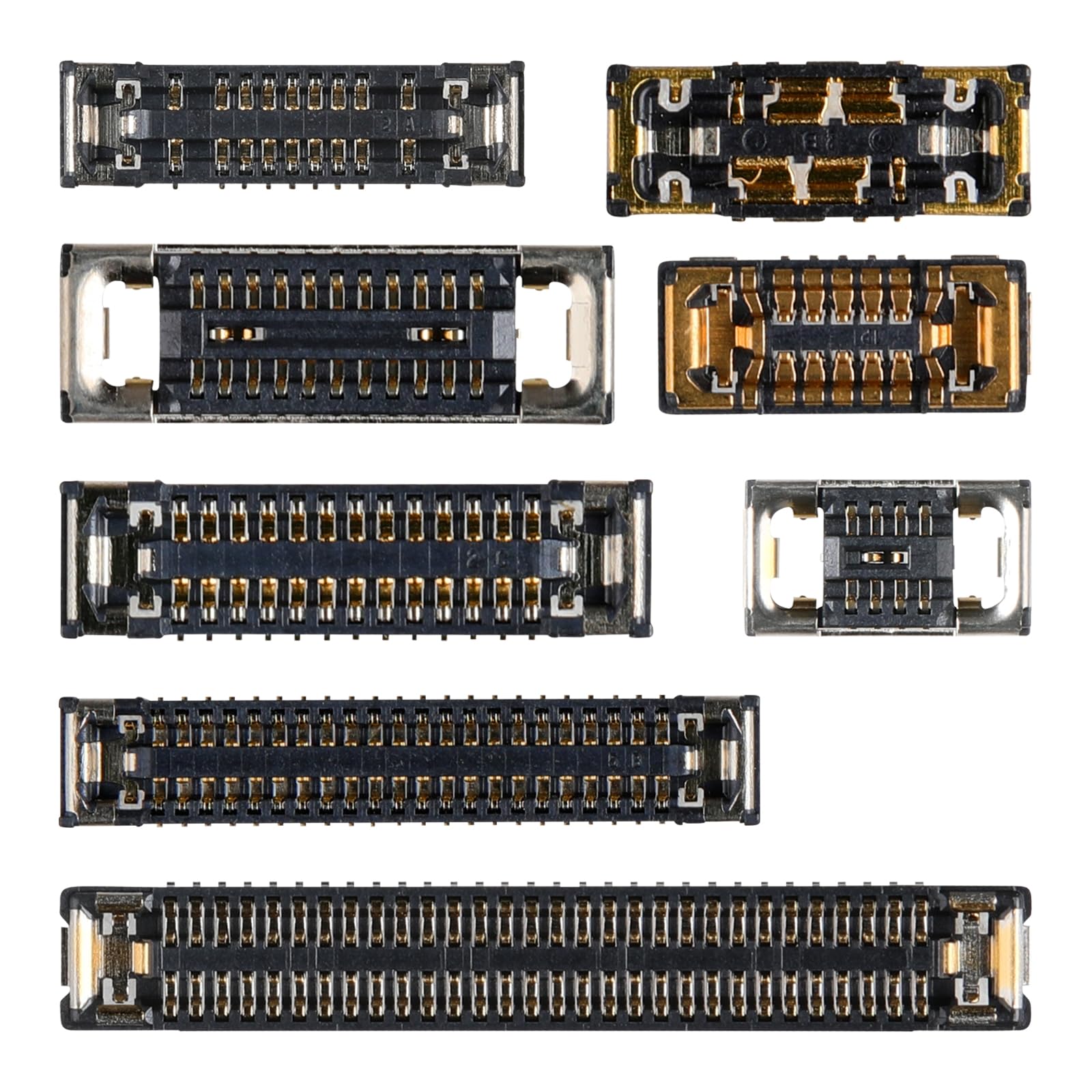 8 Pcs B Style Motherboard Socket Replacement Set for iPhone 12 PRO MAX Including Wide Angle Telephoto Camera Battery Connector Radar NFC SIM Sockets LCD Touch Receptacle for iPhone 12PROMAX