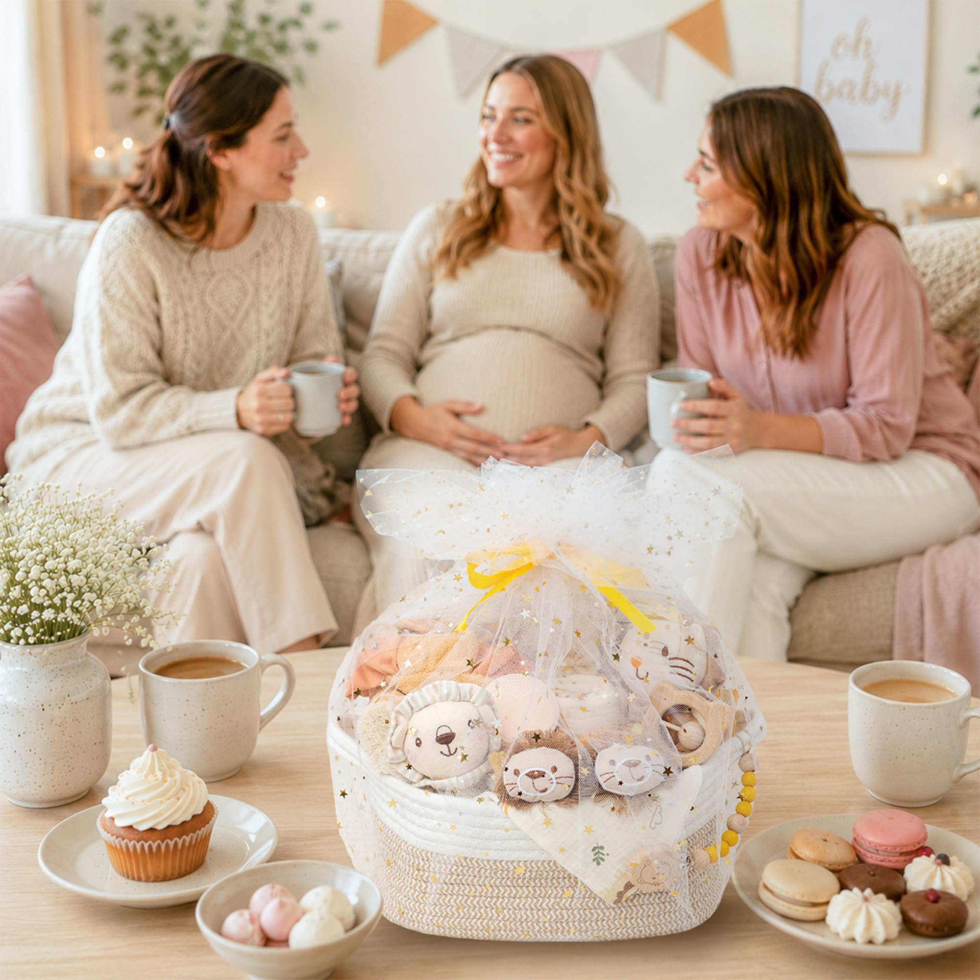 Geschenk zur Geburt Junge, Baby Shower Geschenk mit Baby Kuscheldecke | Neugeborenen Geschenk mit Baby Kuscheldecke, Mütze, Holzrassel, Stoffbuch und Schnullerketten.