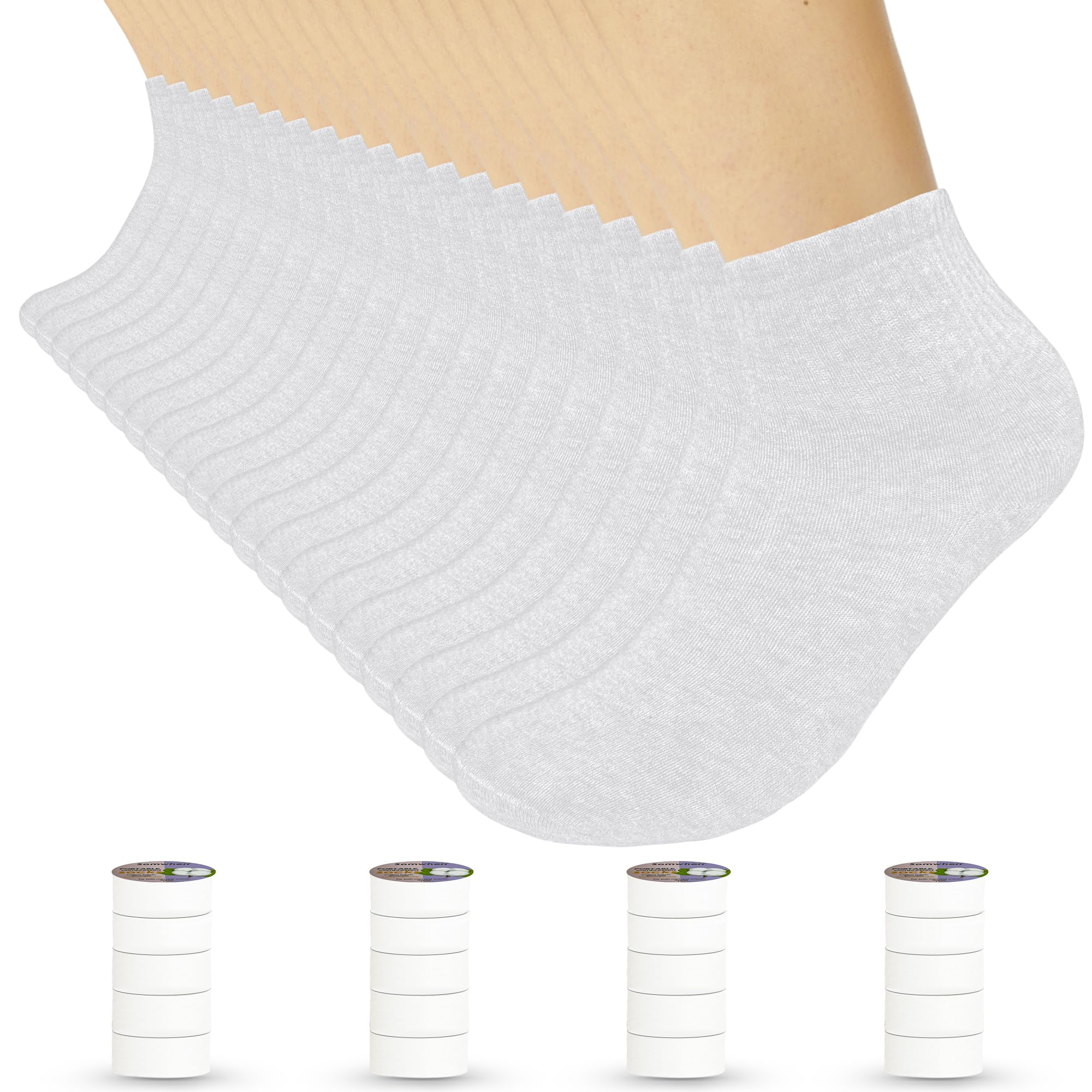 20 Pairs Portable Disposable Socks – Individually Wrapped Travel Socks for Men & Women