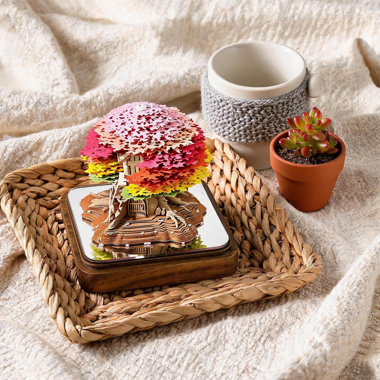 Generisch 3D Kalender - & Hausdesign Kunstplaner Basteln | mit transparenter Staubschutzhaube Abreiß- -Notizblock-Skulptur Für Lehrer, Schüler, tägliche Aufgaben, Habit-Tracking,