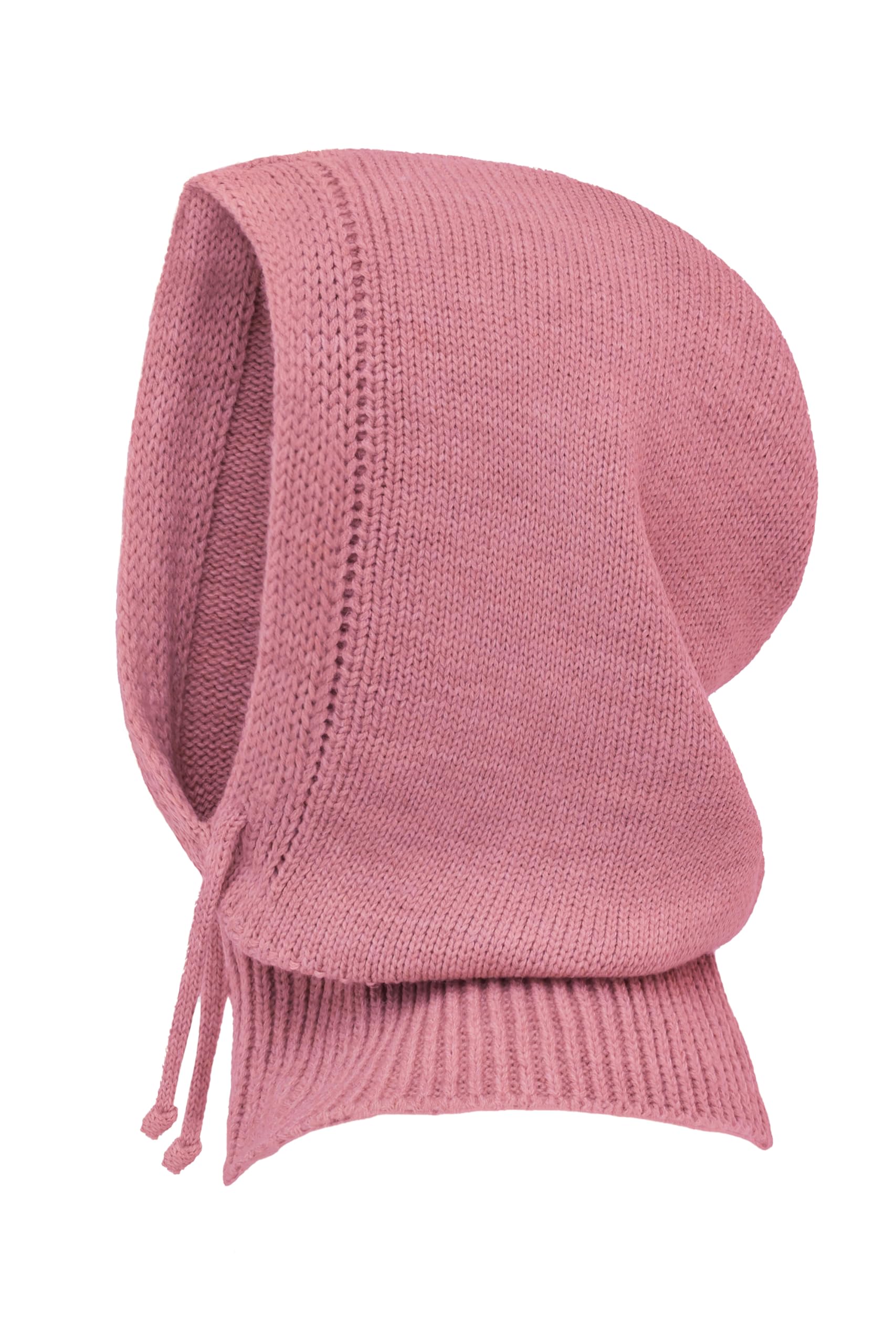 Lilax Hooded Scarf Hat for Women, Balaclava Knit Skull Cap Beanie Hat (Pink)