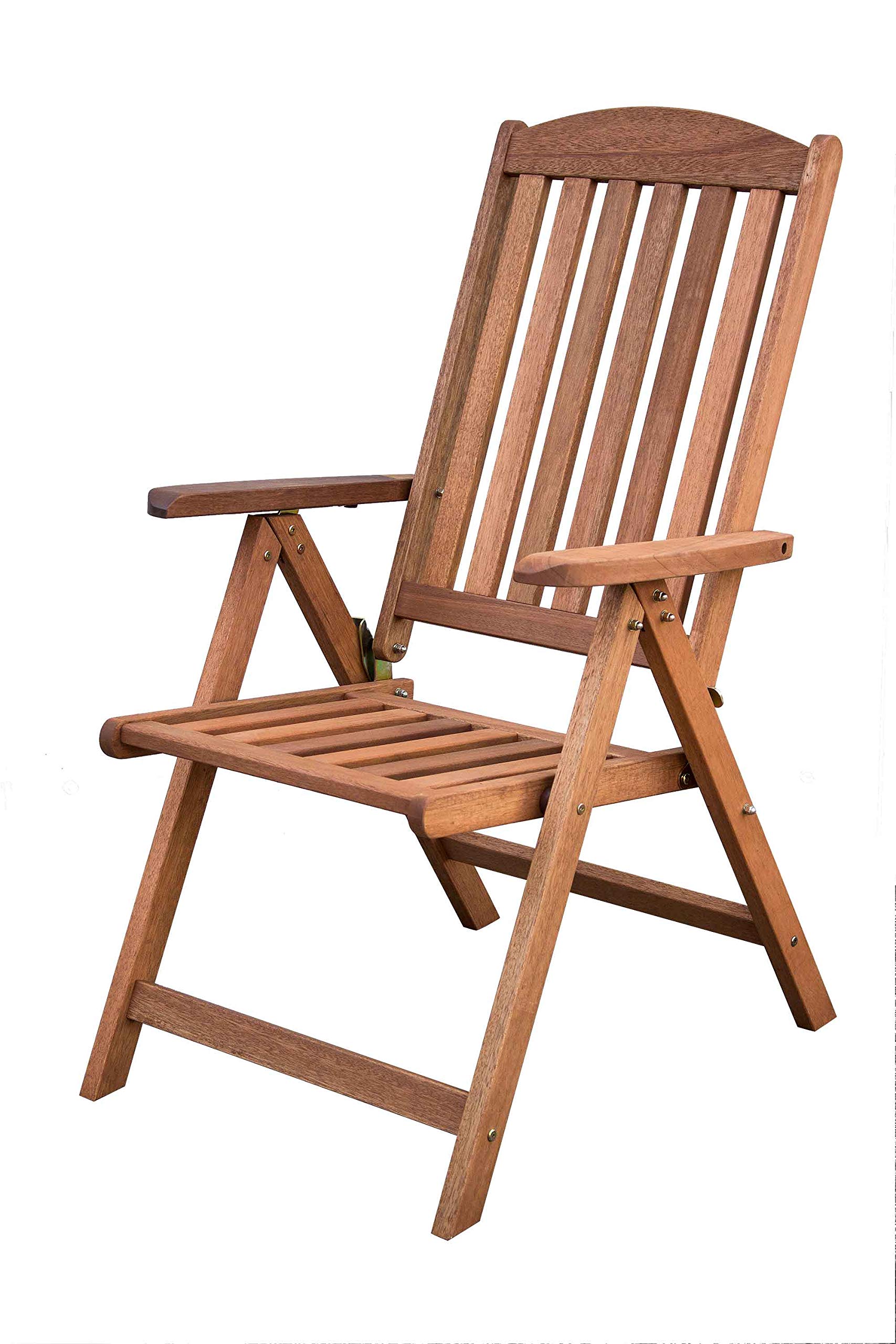 AVANTI TRENDSTORE - Seminara - Sedia pieghevole da giardino o balcone, con schienale reclinabile e braccioli, in legno teak massiccio. Dimensioni LAP 63,5x110x76 cm Anche in set da 2 e 4 sedie.