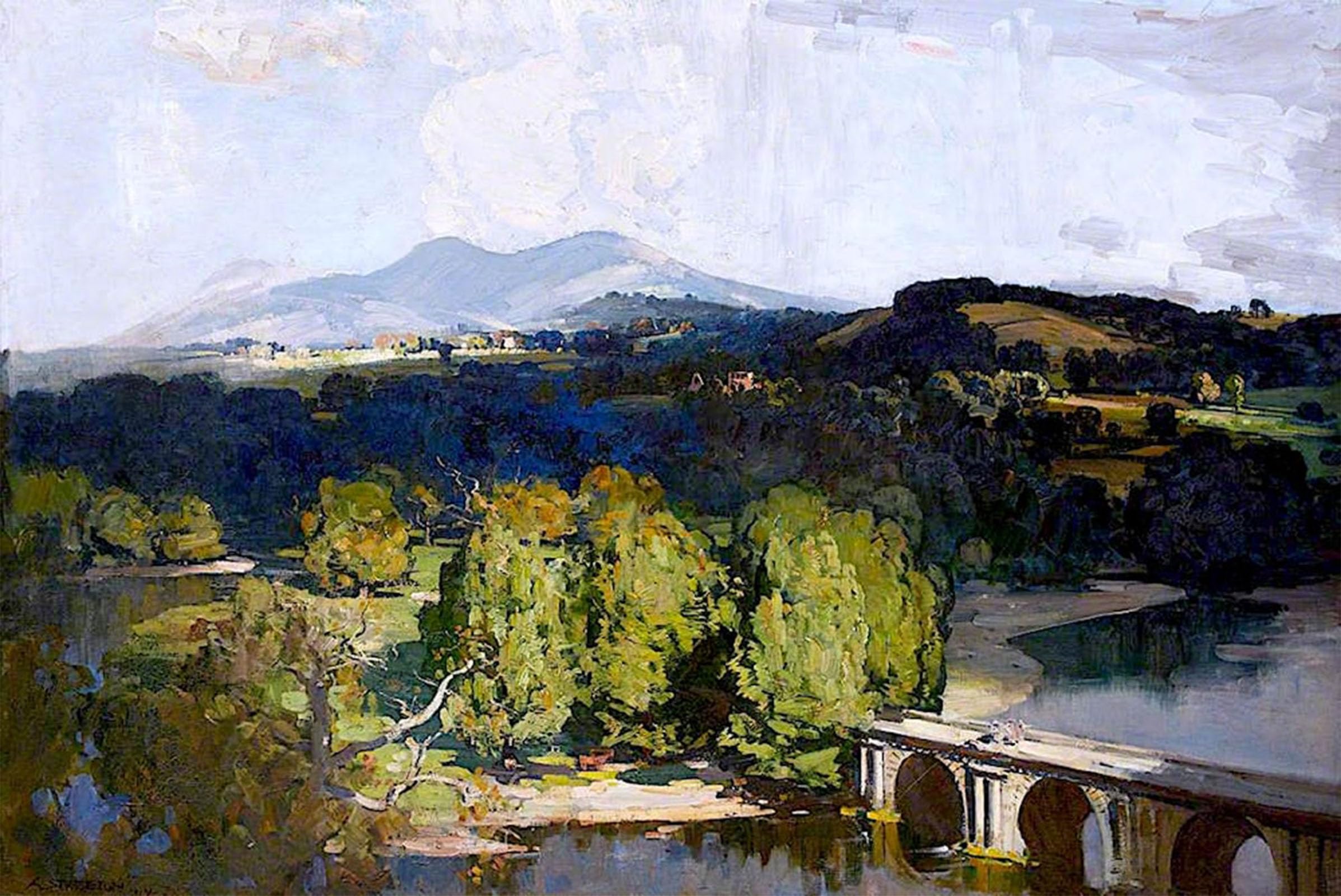 SERENDIPITP Retro Picture Poster Wall Art Pictures Painting il confine Arthur Streeton Wall Art Canvas Print for Wall Decor 60x90cm
