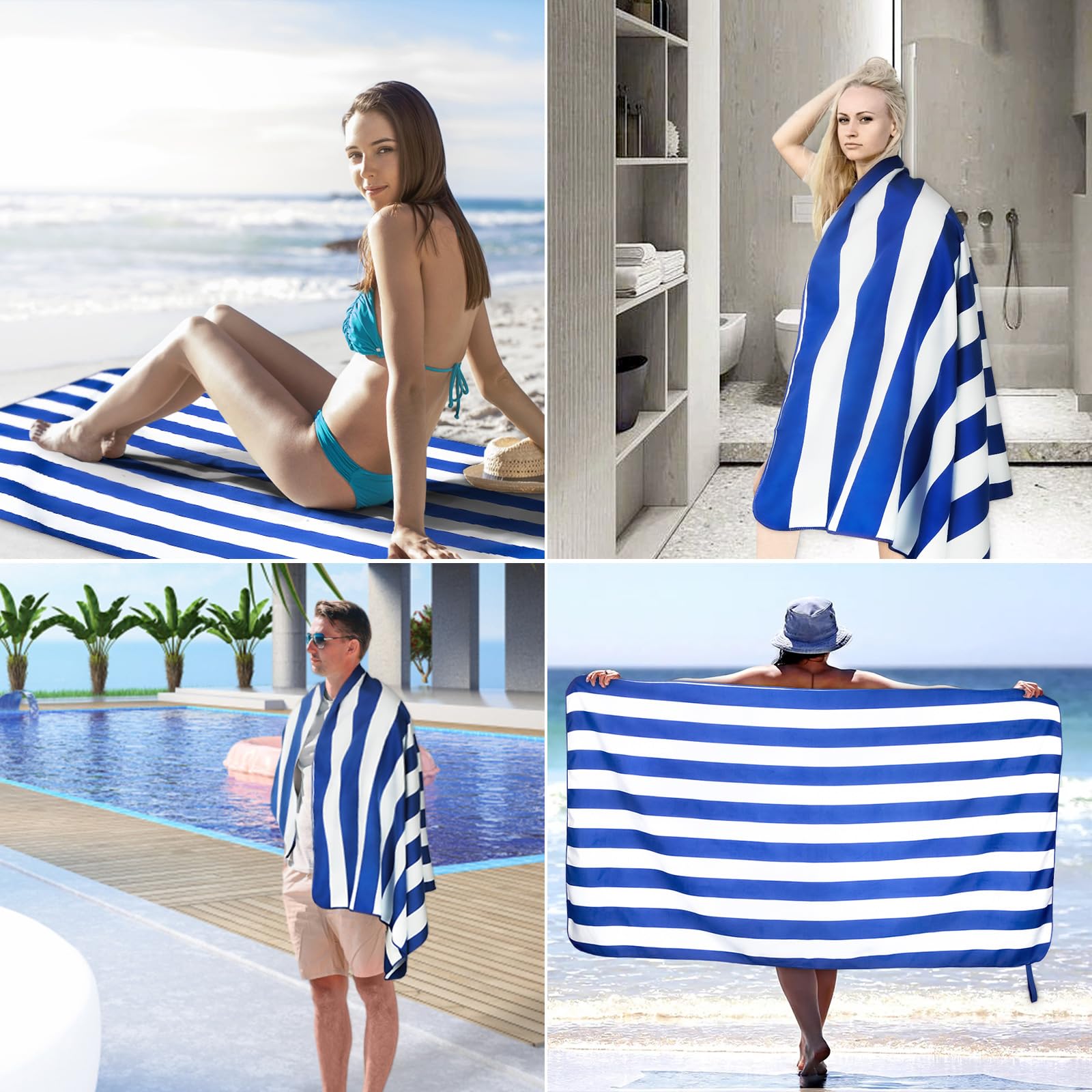 Amazon.com: LxjNkers 2-Pack Microfiber Beach Towels Set (63
