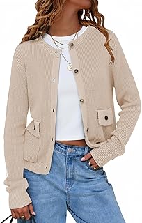 EXLURA Knit Cardigan Sweater with Pockets