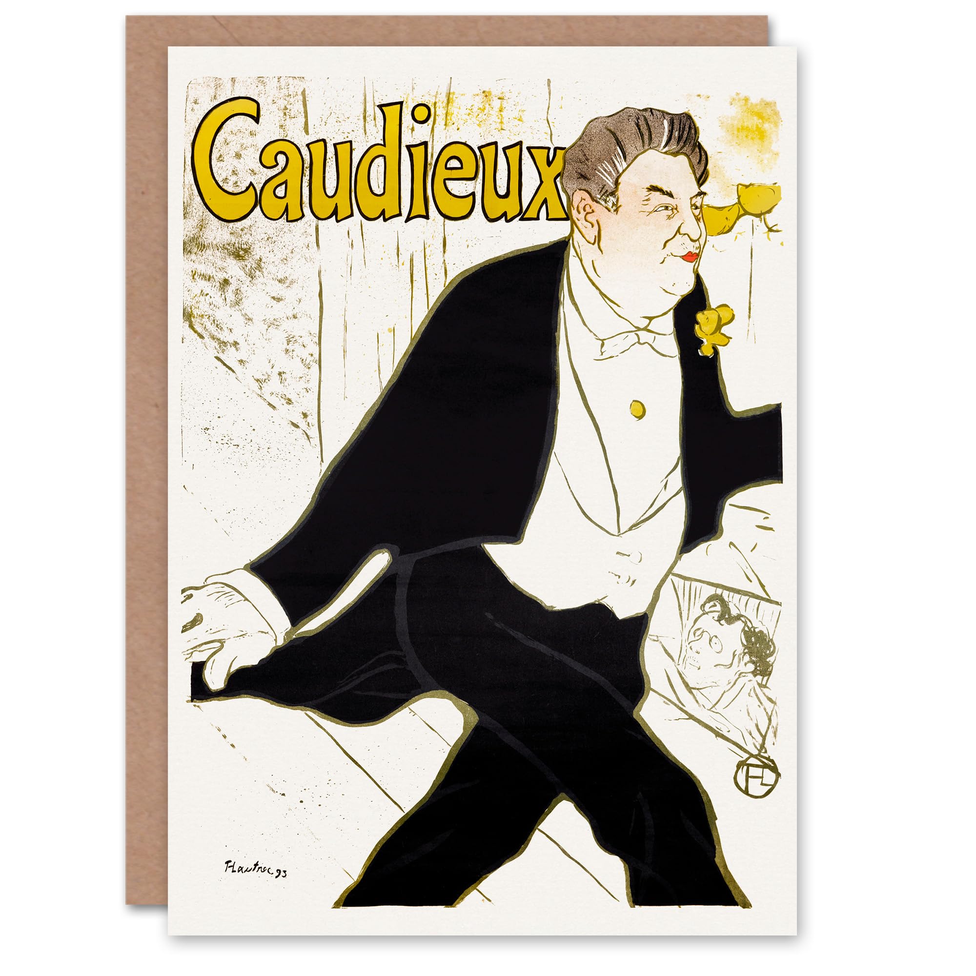 Toulouse Lautrec Art Card Caudieux Artist Portrait