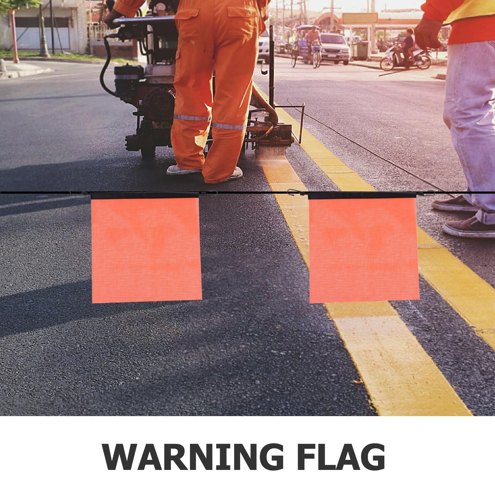 IMIKEYA Bandera de Seguridad para Camiones (5 Unidades): Bandera de Advertencia Naranja de 45 X 45 Cm, Compatible con Dot. Malla Resistente para Cargas de Gran Tamaño, Ideal para Transporte de Equipos