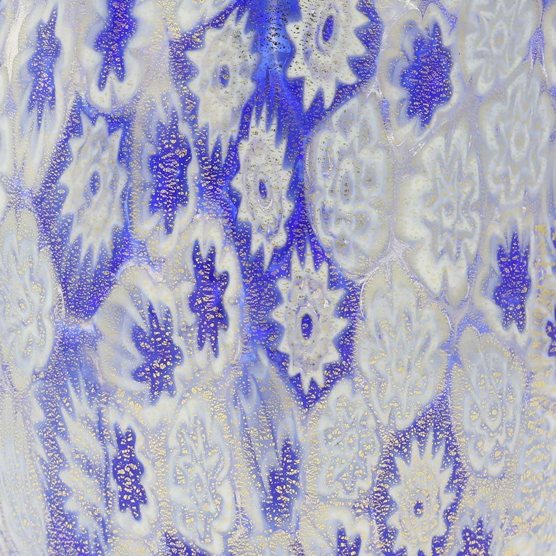 Glass Of Venice Murano Glass Tumbler - Blue Gold Millefiori