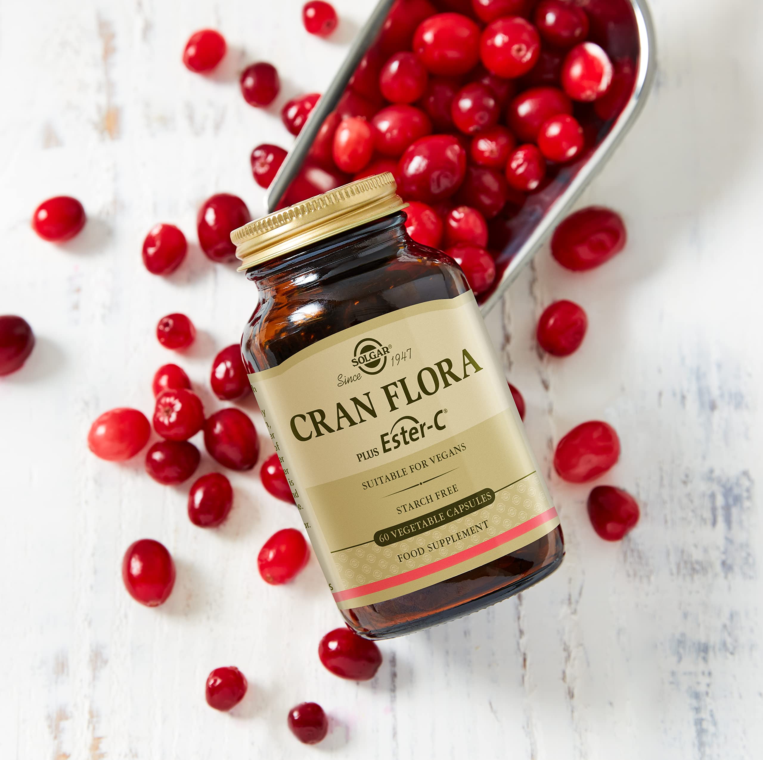 Solgar Cran Flora Arándano Rojo Cápsulas Vegetales - Envase De, 60 tabletas