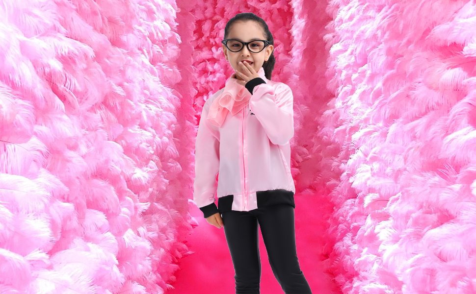 Disfraz chaqueta rosa años 50 para niñas miniatura 6