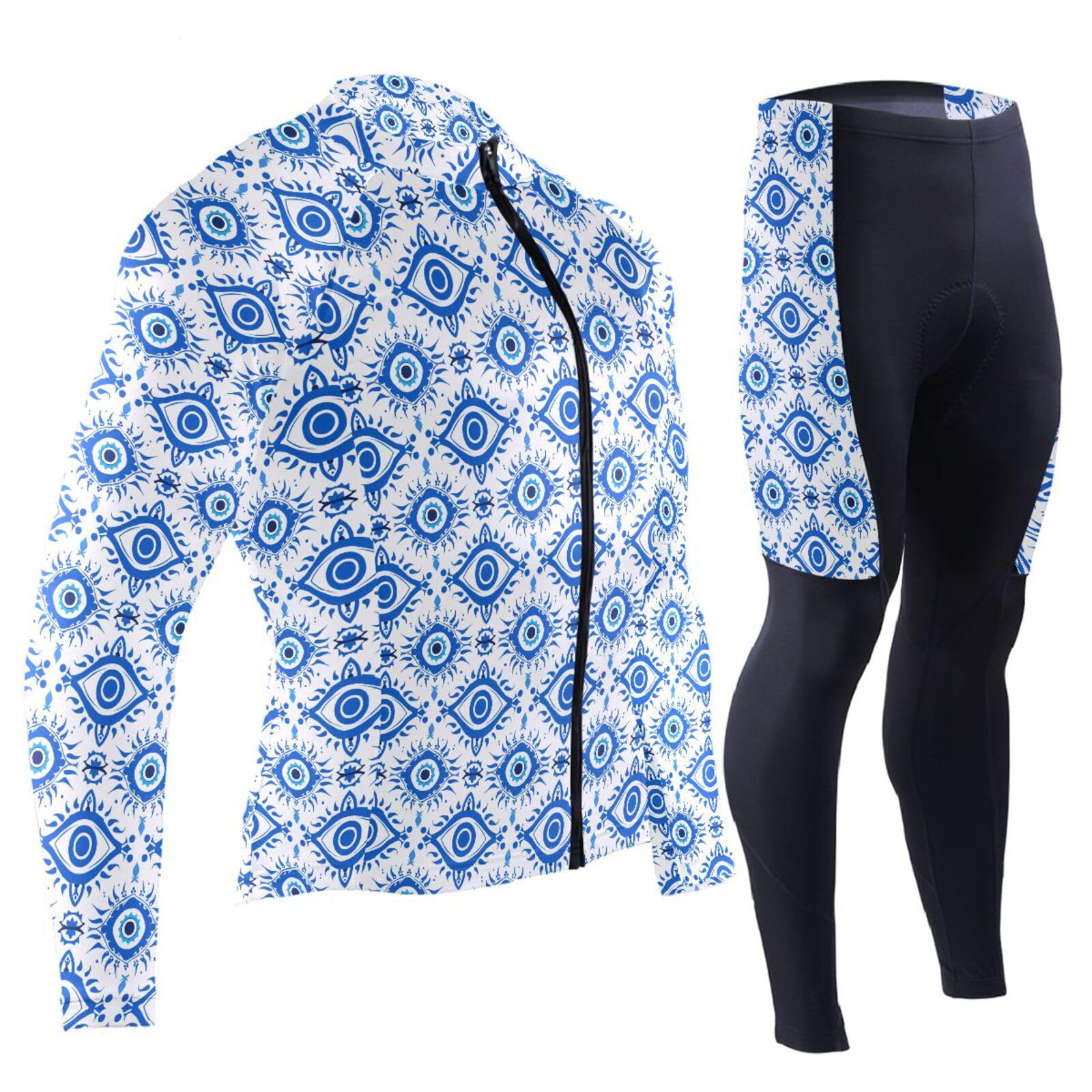 Winter-Radtrikot mit Taschen, Windbreaker, Mountainbike-Trikot, Herren, 3D-gepolstert