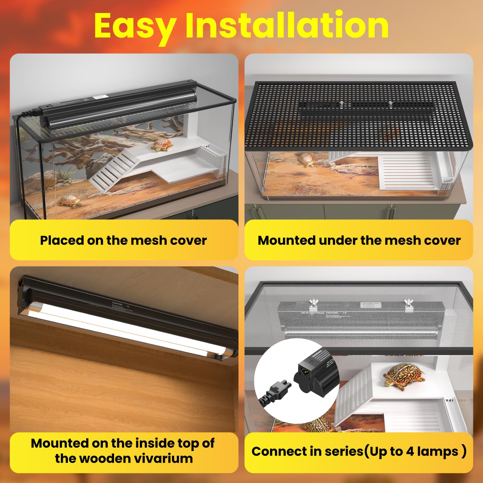 HeatingLux T8 UVB Light Reptile Kit 15W, 10.0 UVB UVA Lighting Combo Kit 18IN - Image 4