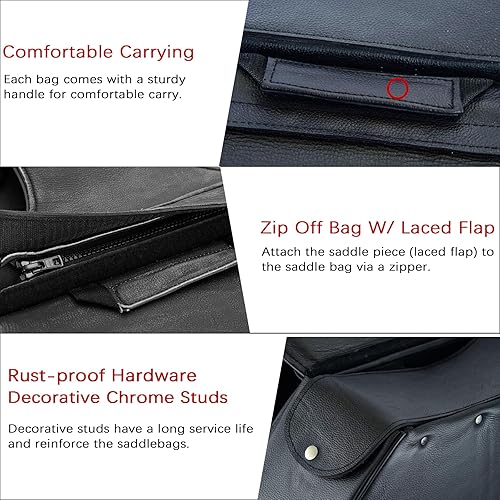 Miniatura 4 de Dream Apparel Alforjas de Silla de Montar de Cuero de Piel Natural para Motocicleta, Alforjas Laterales Colgantes para Motocicleta para Honda Shadow